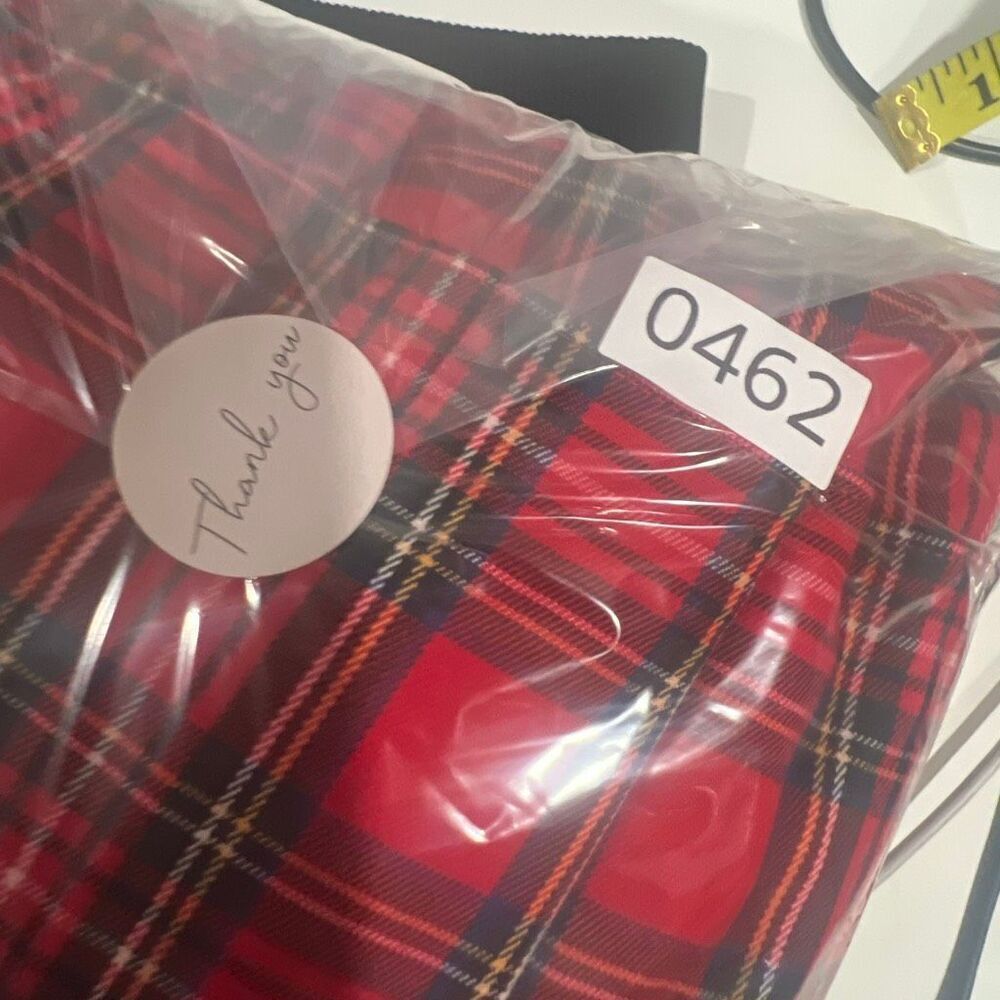 Lane Bryant Cap-Sleeve Fit & Flare Midi Dress in a red plaid print - Picture 12 of 12
